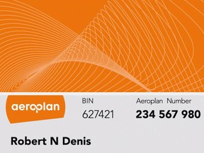 An Aeroplan rewards card.