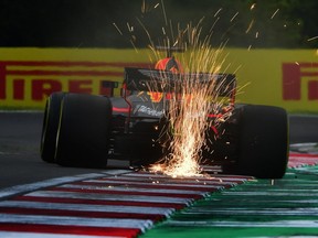 Red Bull's Australian driver Daniel Ricciardo steers his car during the second free practice session ahead of the Formula One Hungarian Grand Prix at the Hungaroring circuit near Budapest on July 27, 2018.