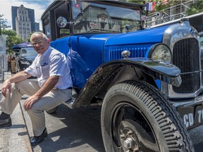 French citizen Christian Darrosé is driving across Canada in a 1923 Citroën Cloverleaf to raise awareness about heart disease and the warning signs of a stroke. He made a stop in Old Montreal on Saturday, July 21, 2018.