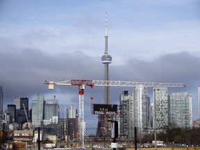 Toronto's skyline, dominated by the CN Tower.