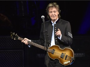 Paul McCartney performs on the One on One Tour at the Hollywood Casino Amphitheatre in Tinley Park, Ill., in 2017.