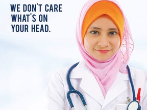 A detail from a 2013 advertisement: An Ontario hospital used the Charter of Values as an opportunity to try to recruit health professionals from Quebec.
