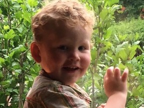 2-year-old Ryland Muehleisen was missing from his family home Saturday night, in Dundee in the Montérégie. He was found Sunday morning.