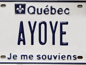 Allowing English and other languages on Quebec vanity plates is "unacceptable," PQ MNA Pascal Bérubé says. Which brings to mind a French word: ayoye.