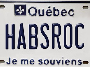 Quebec vanity plate example.