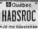 Quebec vanity plate example.