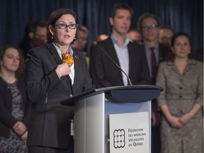 Fédération des médecins spécialistes du Québec president Diane Francoeur (pictured in 2017) defended the specialists’ pay agreement Thursday while presenting the second phase of the group’s action plan to improve health-care access.