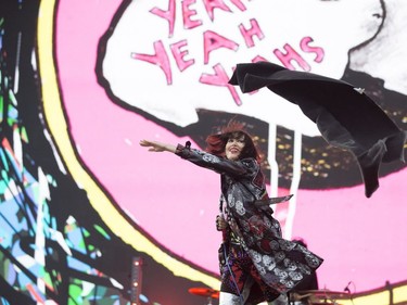 The Yeah Yeah Yeahs perform on Day 1 of the Osheaga festival in Montreal, August 3, 2018.