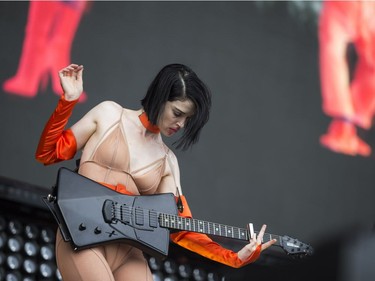 St. Vincent performs on Day 1 of the Osheaga festival in Montreal, Friday, August 3, 2018.