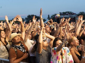 Crowds chant to the music at Osheaga in Montreal, in 2018. This year, the music event will permit cannabis on site, but only in sealed containers from the Société québécoise du cannabis.