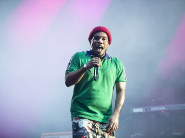 Anderson .Paak and the Free Nationals perform at Osheaga in Montreal, Saturday August 4, 2018.