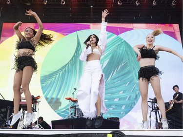 Dua Lipa performs at Osheaga in Montreal, Sunday August 5, 2018.