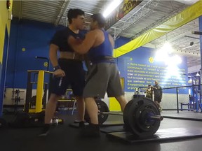 After a video of the confrontation between Charles-Antoine Lalonde and another man went viral, he posted another to thank the powerlifting community “for being so supportive and having my back.”