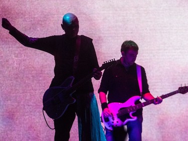 Smashing Pumpkins' Billy Corgan, left, and Jack Bates at the Bell Centre in Montreal on Tuesday August 7, 2018.
