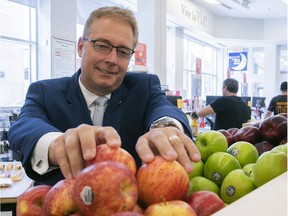 Pharmaprix senior vice-president Éric Bouchard says the company hopes to roll out 11 stores with fresh produce this year and then evaluate the results.