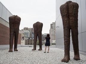 Walking Figures by  Magdalena Abakanowicz (1930-2017) are now on display at the Montreal Museum of Fine Arts in Montreal on Friday Aug. 17, 2018.
