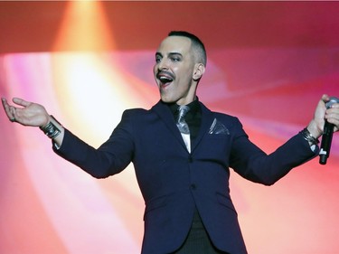 Van Hechter performs on the main stage during Pride festivities in Montreal on Friday, August 17, 2018.