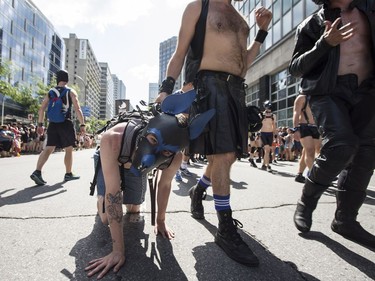 Participants in Montreal's Pride parade on Aug. 19, 2018.