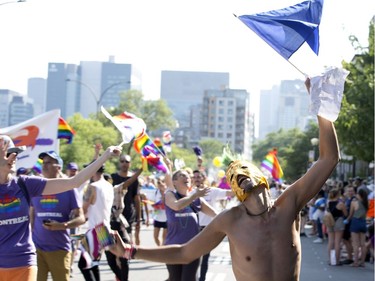 Participants in Montreal's Pride parade on Aug. 19, 2018.