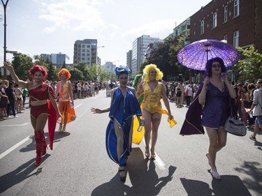 Participants in Montreal's Pride parade on Aug. 19, 2018.