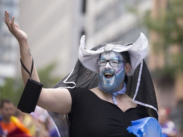 Participants in Montreal's Pride parade on Aug. 19, 2018.