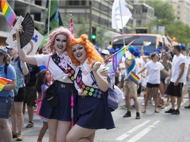 Participants in Montreal's Pride parade on Aug. 19, 2018.