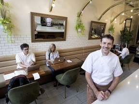 Renowned pastry chef Bertrand Bazin offers an appealing French menu at his eponymous café/bistro.