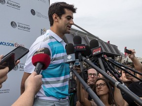 Canadiens captain Max Pacioretty was the talk of his own charity golf tournament at the Richelieu Valley Golf & Country Club in Ste-Julie, Quebec on Tuesday, Aug. 28, 2018. There's much speculation whether Pacioretty will be traded or remain with the team.