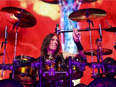 Judas Priest drummer Scott Travis during concert in Montreal Wednesday August 29, 2018.