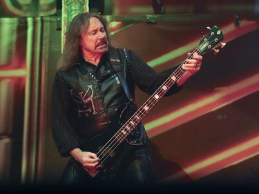 Judas Priest bassist Ian Hill during concert in Montreal Wednesday August 29, 2018.