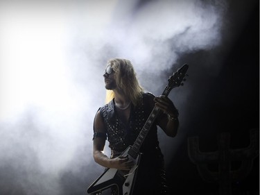 Judas Priest guitaist Richie Faulkner during concert in Montreal Wednesday August 29, 2018.