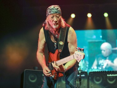 Deep Purple bassist Roger Glover during concert in Montreal Wednesday August 29, 2018.