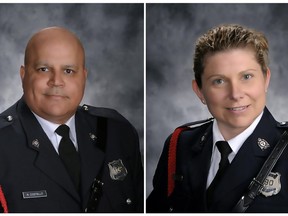 Const. Robb Costello, 45, and Const. Sara Burns, 43, were among four people killed in a shooting on Aug. 10, 2018 in Fredericton, N.B.