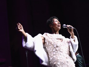 Franklin performs onstage at the Elton John AIDS Foundation Commemorates Its 25th Year And Honors Founder Sir Elton John During New York Fall Gala at Cathedral of St. John the Divine on November 7, 2017 in New York City.