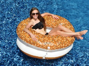 The Swimline bagel pool float