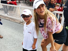 Genie Bouchard and a young tennis player