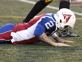 "This is a humbling experience," Alouettes Qb Johnny Manziel said after his team's 50-11 loss. "You can let this get you down and sulk or take it on the chin like a man."