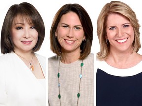The English-language leaders' debate will be moderated by CTV's Mutsumi Takahashi, left, and CBC's Debra Arbec, centre, and hosted by Global's Jamie Orchard, right.
