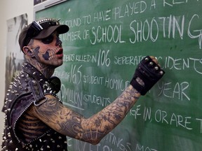 Tattooed star Zombie Boy filmed an anti-bullying video at Marymount Academy 2012.