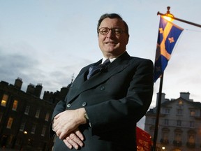 Quebec Delegate General to London, George MacLaren poses outside Quebec Governement office in London beside St. James's Palace in 2004.