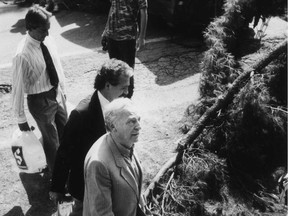 Quebec Native Affairs Minister John Ciaccia (front) passes through Mohawk barricades on his way to a meeting with Mohawk leaders in Kanesatake July 14, 1990. "After John Ciaccia's death last Tuesday, the tributes that poured in illustrated just how different this era is from the one in which he worked. A former Quebec cabinet minister, Ciaccia is perhaps best remembered as the government negotiator during the Oka Crisis; most telling, he was respected by those on both sides of the conflict," Marc Richardson writes.