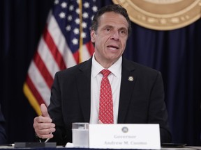 New York Gov. Andrew Cuomo speaks is seen in a file photo.