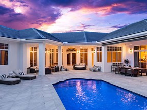 The pool at Max Pacioretty's Boca Raton home, which is currently being sold.