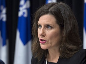 Quebec Justice Minister Stéphanie Vallée (pictured in 2017) says the goal of adding Crown attorneys to a team that combats domestic violence "will be to have prosecutors dedicated to a file, who will follow it throughout the process.”