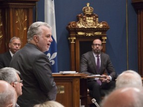 With one week to go before the election launch, the Liberals told François Ouimet (right) he would not be allowed to run again despite a promise Premier Philippe Couillard made last May in a one-on-one meeting.