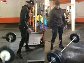 P.K. Subban loudly dropping weights.