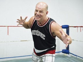 Former professional wrestler Jacques Rougeau poses at his old wrestling school ring in Montreal on Friday, August 17, 2018.
