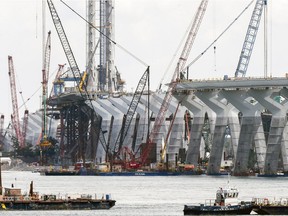 Construction continues on the new Champlain Bridge in Montreal.