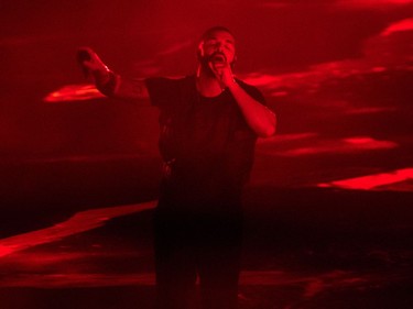 Drake in concert at the Bell Centre in Montreal on Tuesday, Sept. 4, 2018.