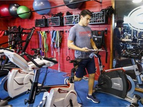 Canadiens newcomer Nick Suzuki walks through the gym at the Bell Sports Complex in Brossard during fitness testing on the first day of training camp on Sept. 13, 2018.
